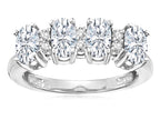 Star K Genuine White Topaz Oval 5x3 4 Four Stone Band Ring