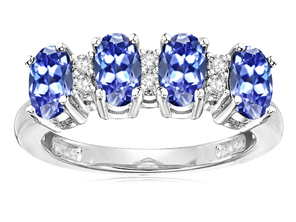 Star K Genuine Tanzanite Oval 5x3 4 Four Stone Band Ring