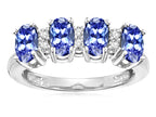 Star K Genuine Tanzanite Oval 5x3 4 Four Stone Band Ring