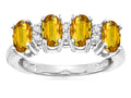 Star K Genuine Citrine Oval 5x3 4 Four Stone Band Ring