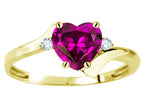Original Star K™ Heart Shape 6mm Simulated Pink Tourmaline bypass Ring