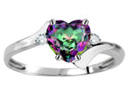 Original Star K Heart Shape 6mm Rainbow Mystic Topaz  bypass Ring