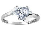Original Star K Heart Shape 6mm Genuine White Topaz  bypass Ring