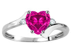 Original Star K Heart Shape 6mm Simulated Pink Tourmaline bypass Ring