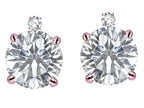 Star K Round 7mm Genuine White Topaz Stud Earrings with Accent Stone on Top