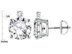Star K Round 7mm Simulated Emerald Screw Back Stud Earrings with Accent Stone on Top