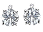 Star K Round 7mm Genuine White Topaz Screw Back Stud Earrings with Accent Stone on Top