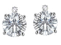Star K Round 7mm Genuine White Topaz Screw Back Stud Earrings with Accent Stone on Top