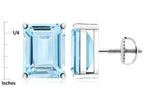 Star K Emerald Cut 8x6mm Genuine Amethyst Screw Back Earrings Studs