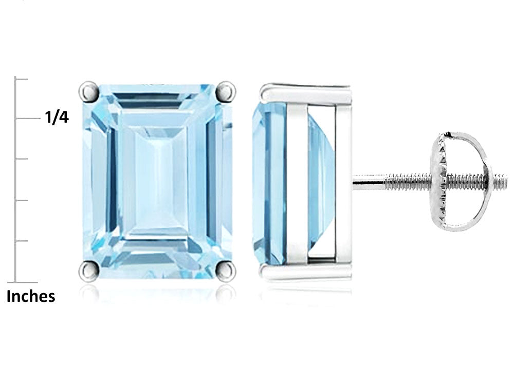 Star K Emerald Cut 8x6mm Genuine Amethyst Screw Back Earrings Studs