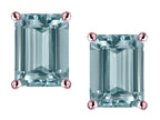 Star K Emerald Cut 8x6mm Genuine Sky Blue Topaz Screw Back Earrings Studs
