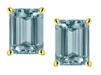 Star K Emerald Cut 8x6mm Genuine Sky Blue Topaz Screw Back Earrings Studs