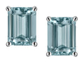Star K Emerald Cut 8x6mm Genuine Sky Blue Topaz Screw Back Earrings Studs
