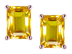 Star K Emerald Cut 8x6mm Genuine Citrine Screw Back Earrings Studs