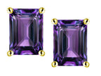 Star K Emerald Cut 8x6mm Simulated Alexandrite Screw Back Earrings Studs