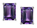 Star K Emerald Cut 8x6mm Simulated Alexandrite Screw Back Earrings Studs
