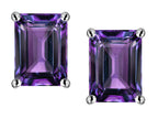 Star K Emerald Cut 8x6mm Simulated Alexandrite Screw Back Earrings Studs