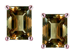Star K Emerald Cut 8x6mm Genuine Smoky Quartz Screw Back Earrings Studs