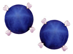 Star K Round 7mm Created Star Sapphire Push Back Stud Earrings with Heart Prongs