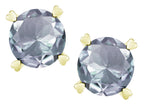 Star K Round 7mm Genuine Aquamarine Screw Back Stud Earrings with Heart Prongs