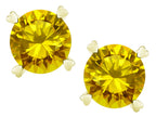 Star K Round 7mm Genuine Citrine Screw Back Stud Earrings with Heart Prongs