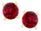 Star K Round 7mm Created Ruby Screw Back Stud Earrings with Heart Prongs