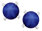 Star K Round 7mm Created Star Sapphire Screw Back Stud Earrings with Heart Prongs