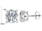 Star K Round 7mm Genuine Sky Blue Topaz Screw Back Stud Earrings with Heart Prongs