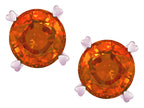 Star K Round 7mm Simulated Orange Mexican Fire Opal Screw Back Stud Earrings with Heart Prongs