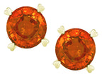 Star K Round 7mm Simulated Orange Mexican Fire Opal Screw Back Stud Earrings with Heart Prongs