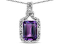 Star K Antique Vintage Look Emerald Cut 8x6 Simulated Alexandrite Octagon Pendant