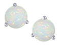 Star K Round 6mm Genuine Opal Three 3 prong Martini push back Stud earrings