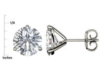 Star K Round 6mm Simulated Alexandrite Three 3 prong Martini push back Stud earrings