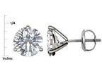 Star K Round 6mm Created Blue Opal Three 3 prong Martini Screw back Stud earrings