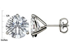 Star K Round 7mm Genuine Sky Blue Topaz Three 3 prong Martini push back Stud earrings