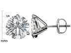 Star K Round 7mm Created Sapphire Three 3 prong Martini Screw back Stud earrings