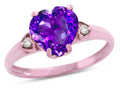 Star K™ Heart Shaped 8mm Genuine Amethyst Engagement Promise Wedding Ring