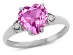 Star K Heart Shaped 8mm Created Pink Sapphire Engagement Promise Wedding Ring