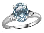 Star K Oval 9x7 Genuine Sky Blue Topaz Three 3 Stone Heart Engagement Promise Wedding Ring