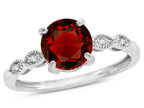 Star K Round 7mm Genuine Garnet Vintage Antique Look Engagement Promise Ring