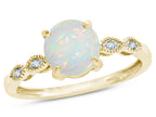 Star K Round 7mm Genuine Opal Vintage Antique Look Engagement Promise Ring