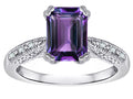 Star K™ Emerald Cut 8x6 Simulated Alexandrite Antique Vintage Style Solitaire Engagement Promise Ring