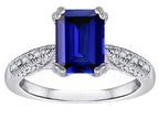 Star K Emerald Cut 8x6 Created Sapphire Antique Vintage Style Solitaire Engagement Promise Ring