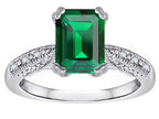 Star K Emerald Cut 8x6 Simulated Emerald Antique Vintage Style Solitaire Engagement Promise Ring