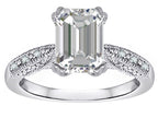 Star K Emerald Cut 8x6 Genuine White Topaz Antique Vintage Style Solitaire Engagement Promise Ring
