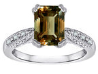 Star K Emerald Cut 8x6 Genuine Smoky Quartz Antique Vintage Style Solitaire Engagement Promise Ring