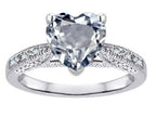 Star K Heart Shape 8mm Genuine Aquamarine Antique Vintage Style Solitaire Engagement Promise Ring