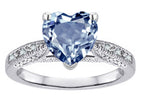 Star K Heart Shape 8mm Genuine Sky Blue Topaz Antique Vintage Style Solitaire Engagement Promise Ring