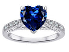 Star K Heart Shape 8mm Created Sapphire Antique Vintage Style Solitaire Engagement Promise Ring