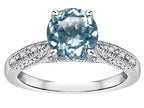 Star K™ Round 7mm Genuine Sky Blue Topaz Antique Vintage Style Solitaire Engagement Promise Ring